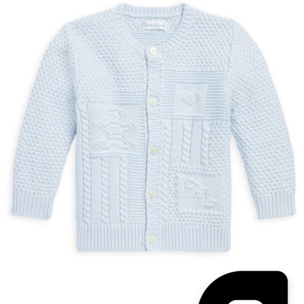Ralph Lauren baby knitted sweater jacket 3MO